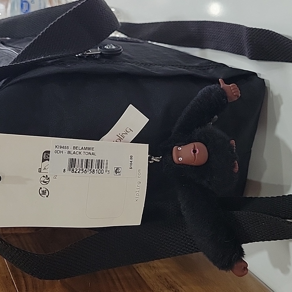 KIPLING BAG BLACK CROSSBODY & SHOULDER NEW MEDIUM PURSE BELAMMIE - Picture 17 of 17